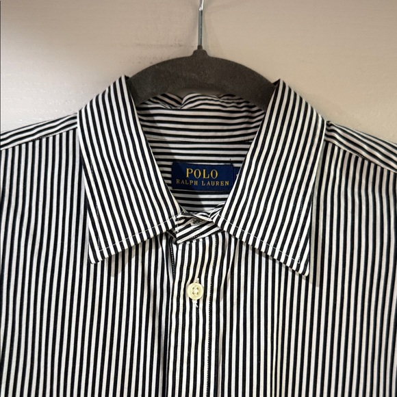 Polo Ralph Lauren Women's Black and White Striped Button Up Dress Shirt Size 12 - Picture 2 of 7